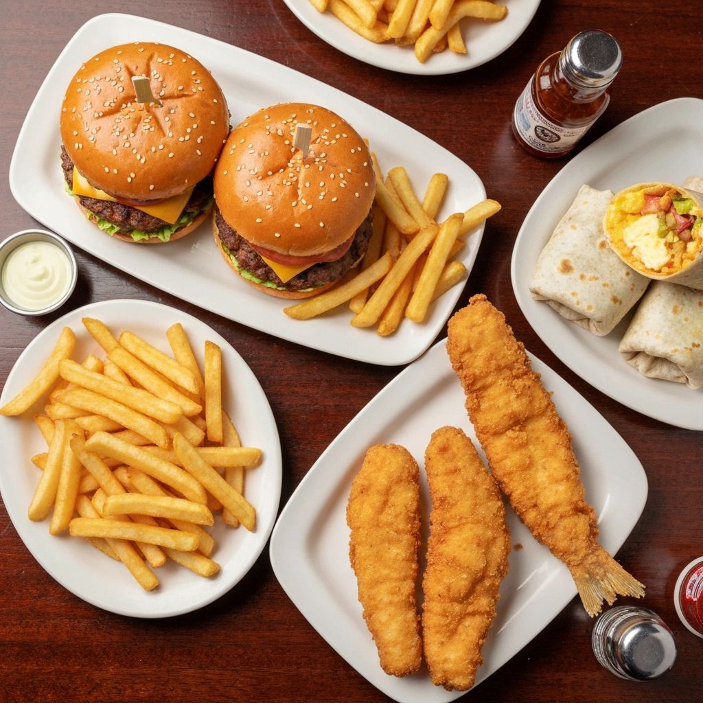 Delicious diner food spread
